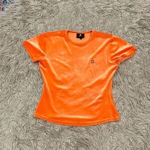 Teddy Fresh Orange velvet tshirt size medium
